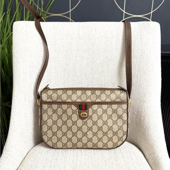 Authentic Gucci crossbody bag brown monogram coated canvas - Picture 1 of 16